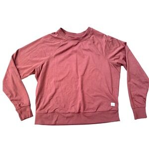 Vuori Womens Raglan Sleeve Crewneck Sweatshirt Clay Red Heather Activewear